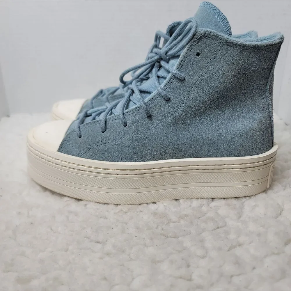 Converse All Star Lift Platform Suede Fleece High Top Sneakers Blue Women’s 7.S